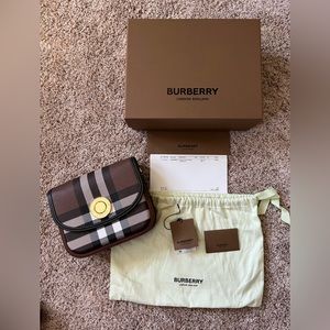 Burberry Check and Leather Medium Elizabeth Bag